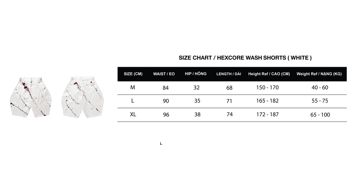 HEXCORE WASH SHORT ( WHITE )