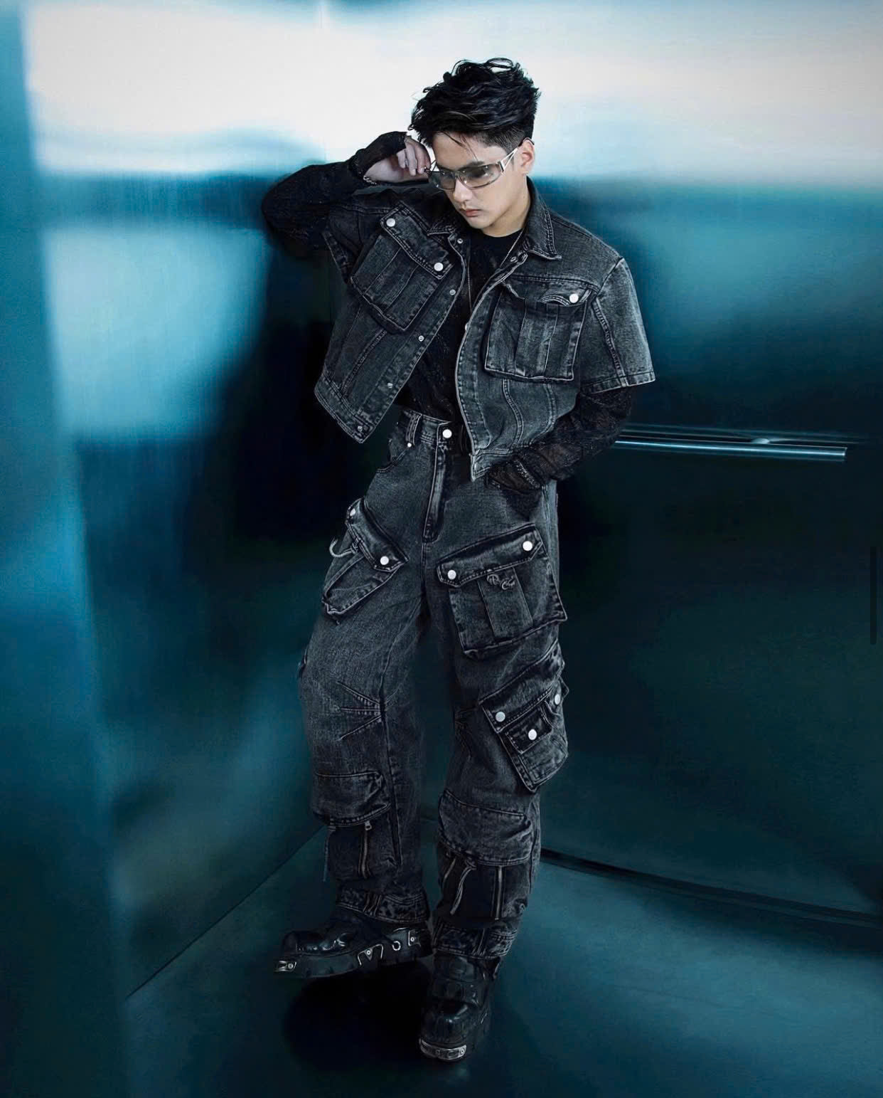 WASH-DENIM PANTS QUAD POCKET