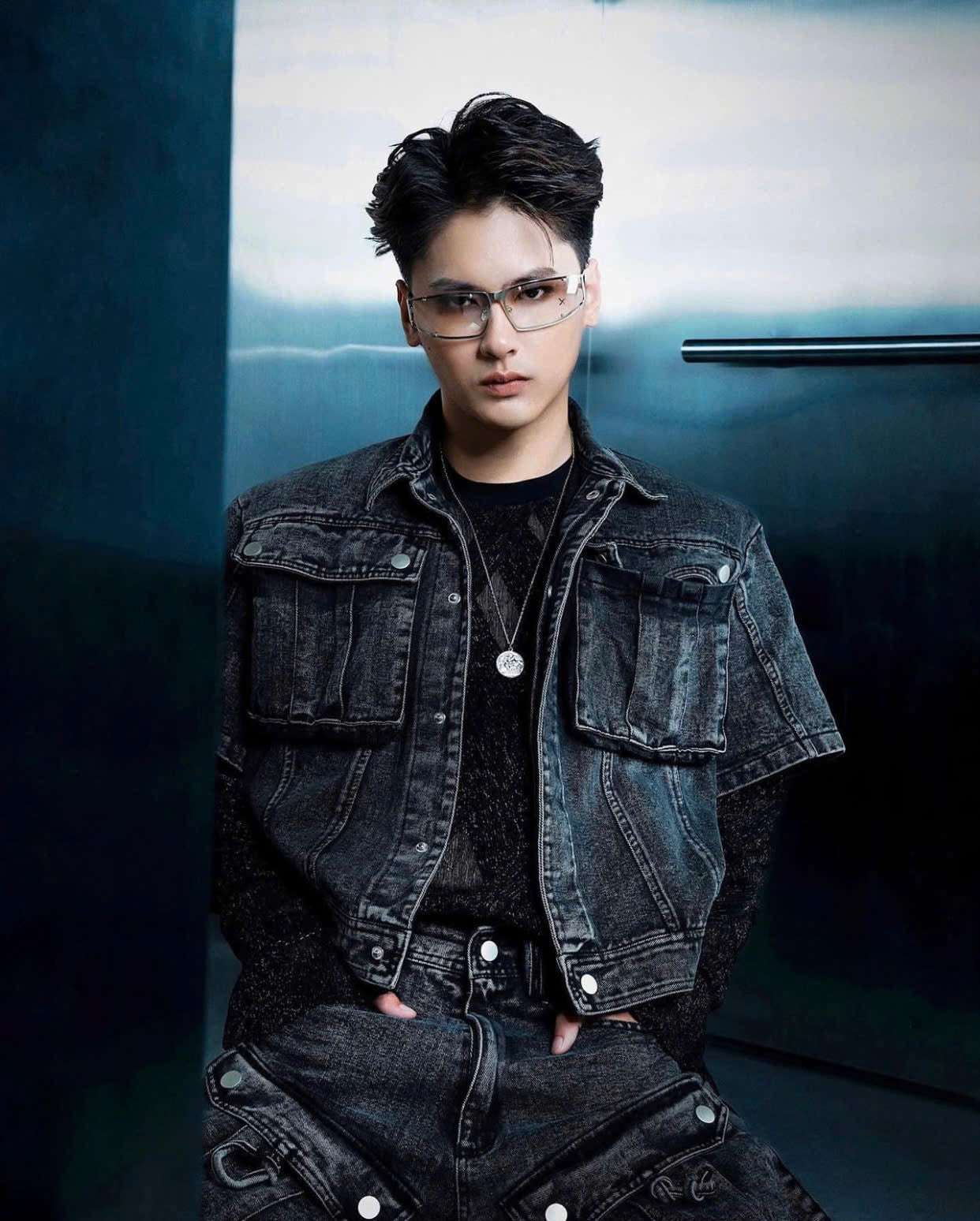 WASH-DENIM JACKET QUAD POCKET