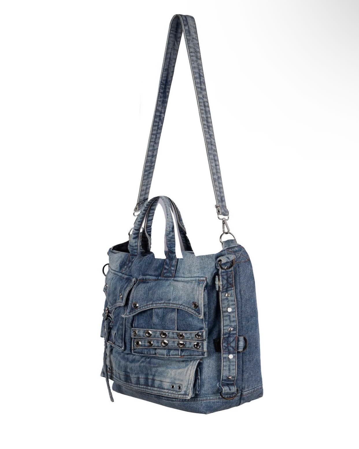WASH-DENIM SHOULDER BAG (Blue)