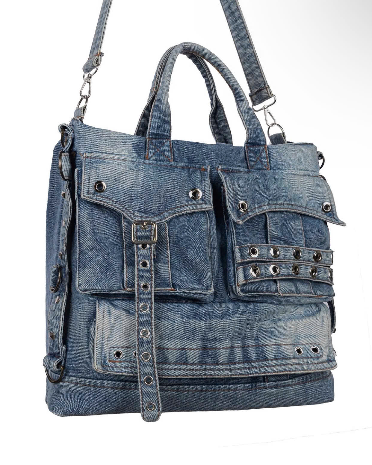 WASH-DENIM SHOULDER BAG (Blue)