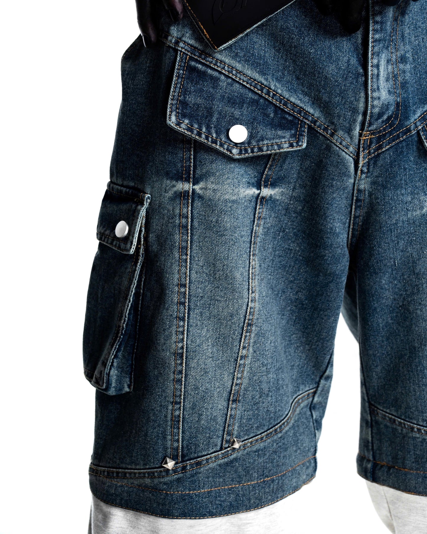 DENIM-FLEECE HYBRID PANTS
