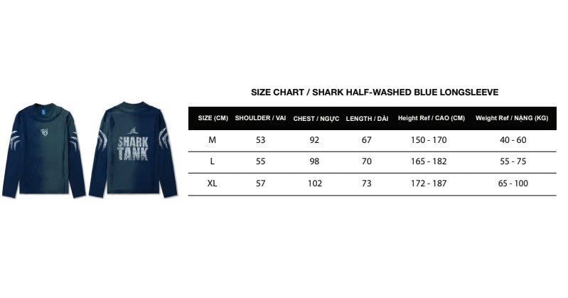 SHARK HALF-WASHED BLUE LONGSLEEVE