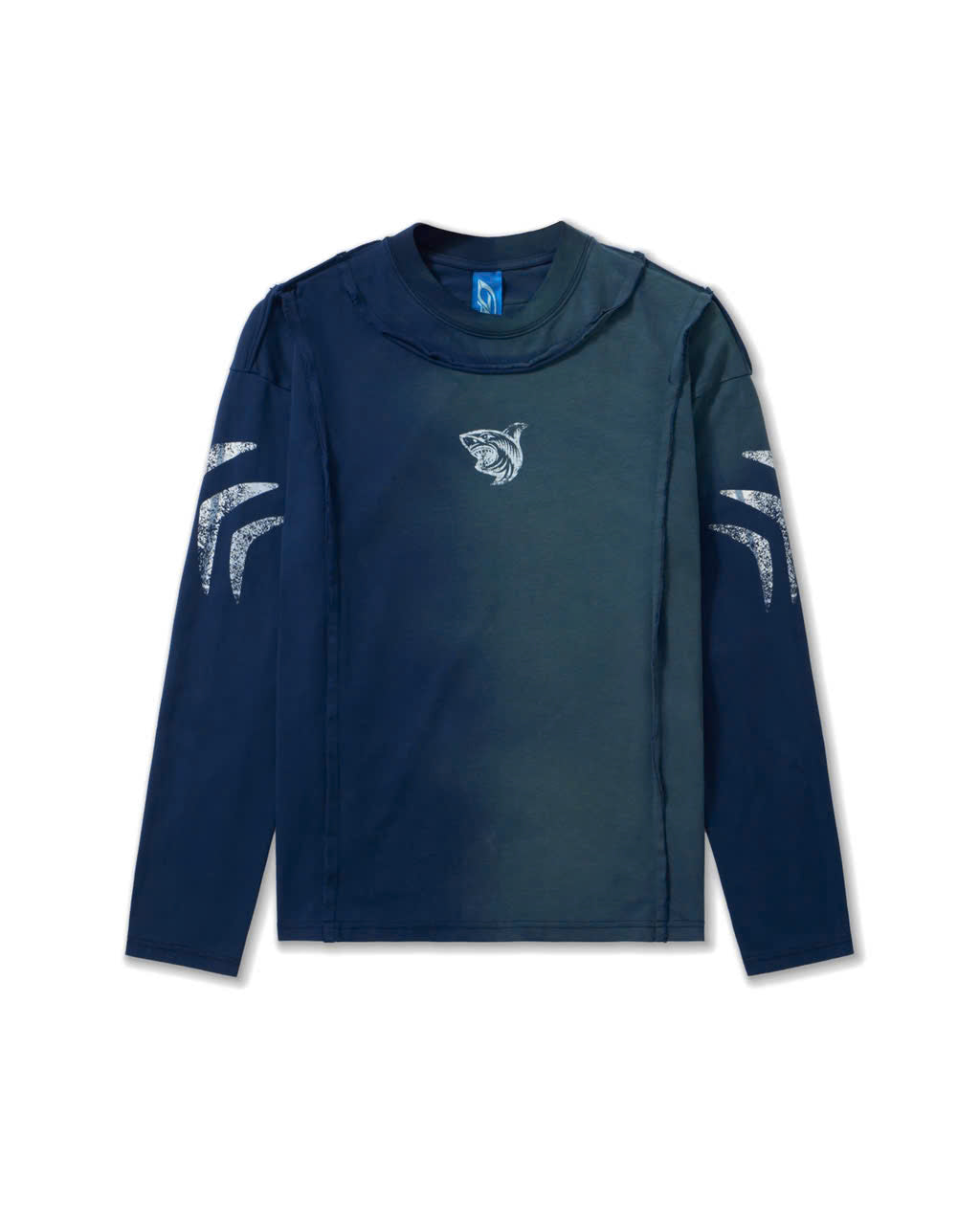 SHARK HALF-WASHED BLUE LONGSLEEVE