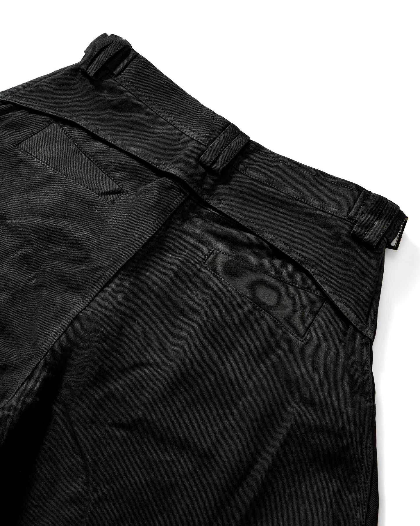 BLACK WAXED BALLOON PANTS