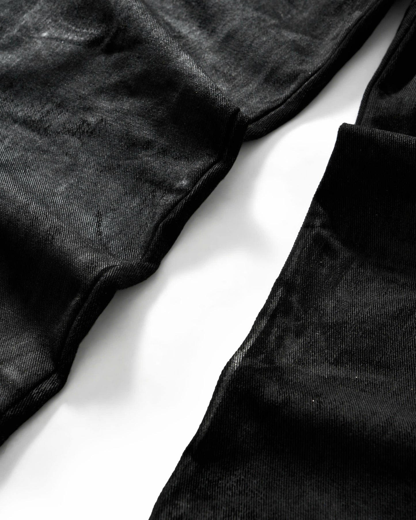 BLACK WAXED BALLOON PANTS