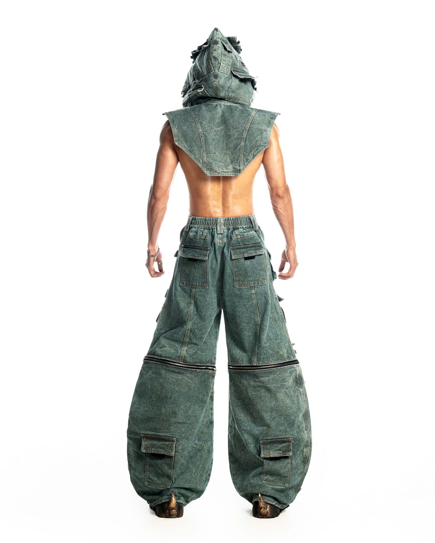 FALLEN LUXERIS MUDDY DENIM SHOULDER BAG