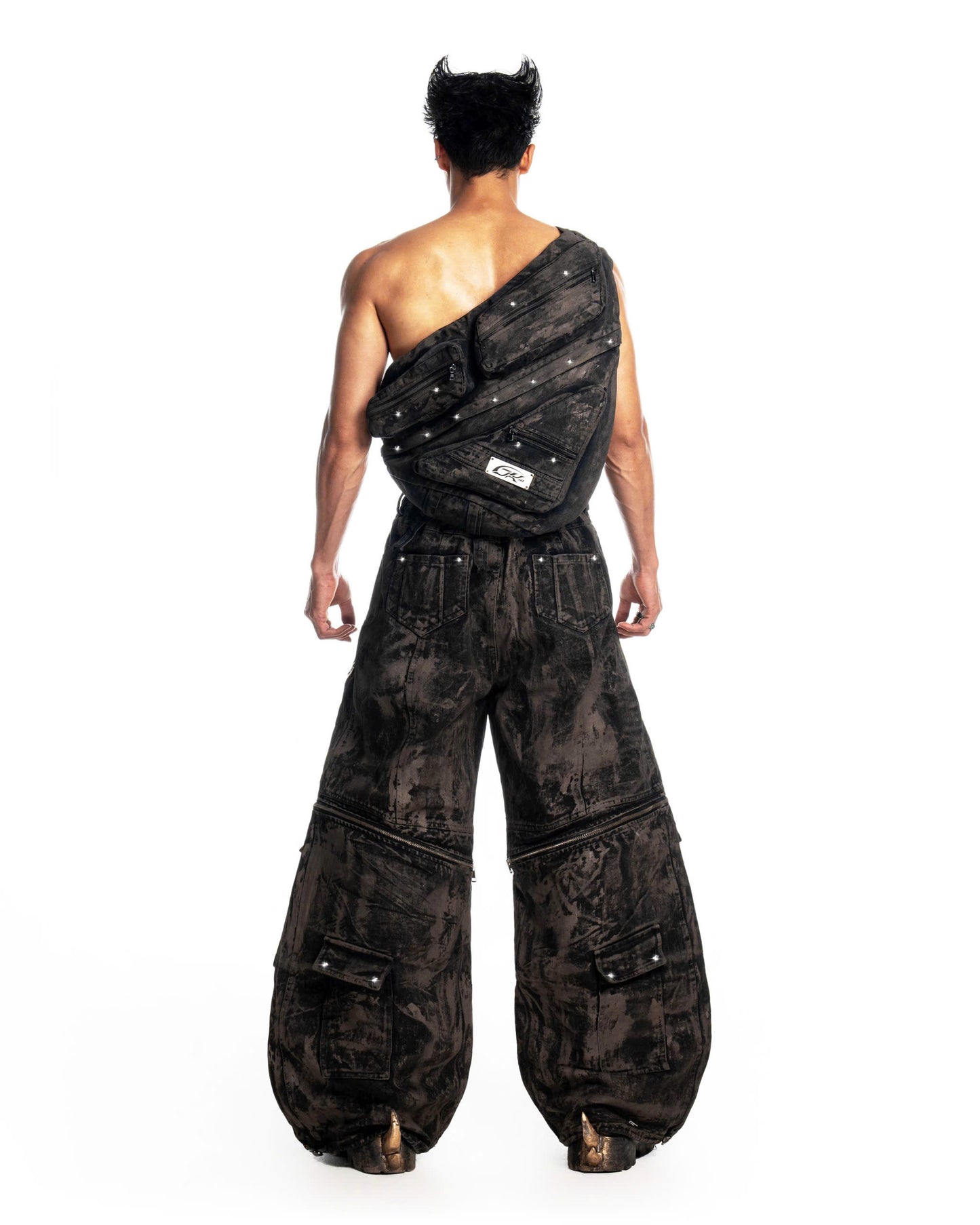 FALLEN LUXERIS MUDDY DENIM SHOULDER BAG