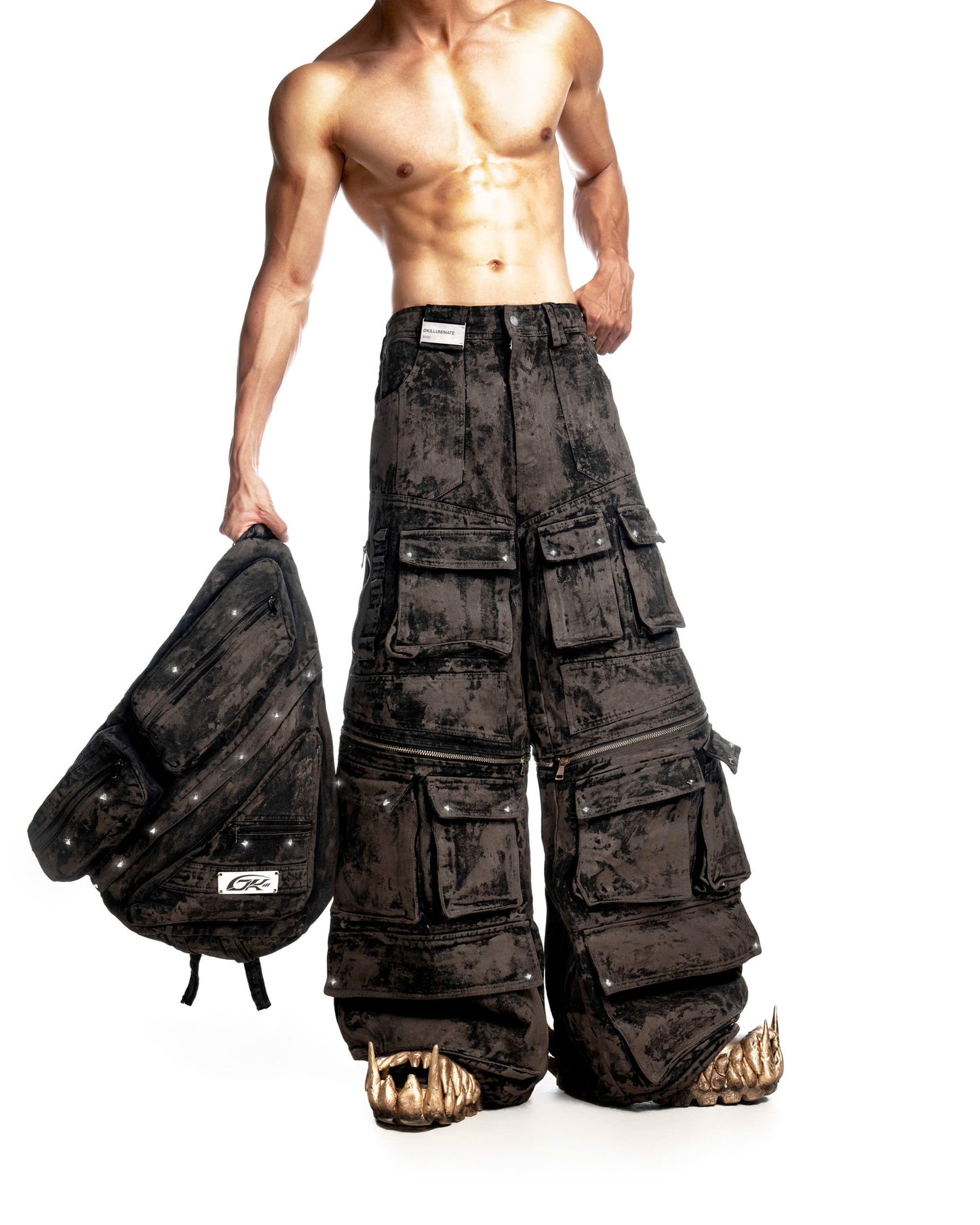 FALLEN LUXERIS MUDDY DENIM SHOULDER BAG