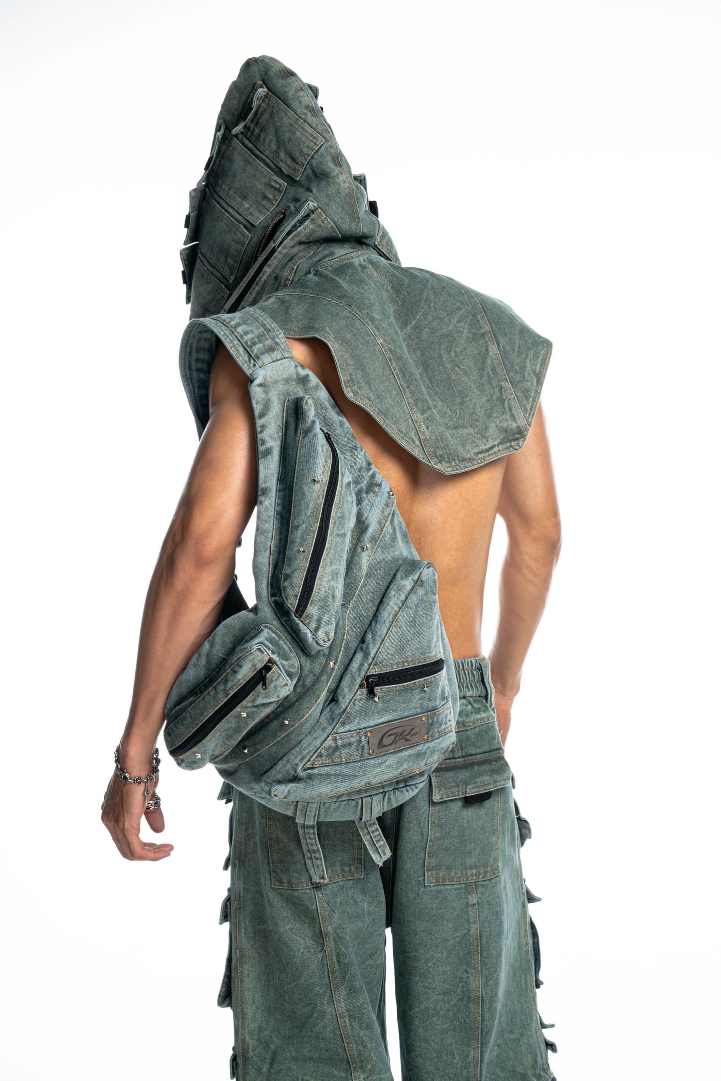 FALLEN LUXERIS MUDDY DENIM SHOULDER BAG