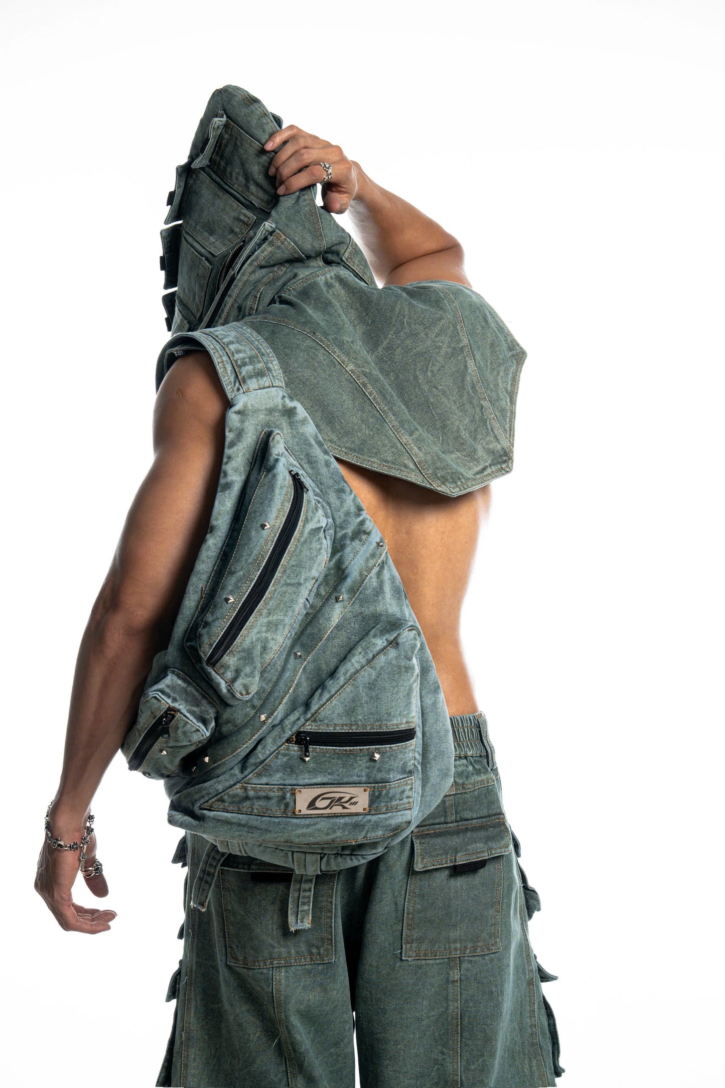 FALLEN LUXERIS MUDDY DENIM SHOULDER BAG