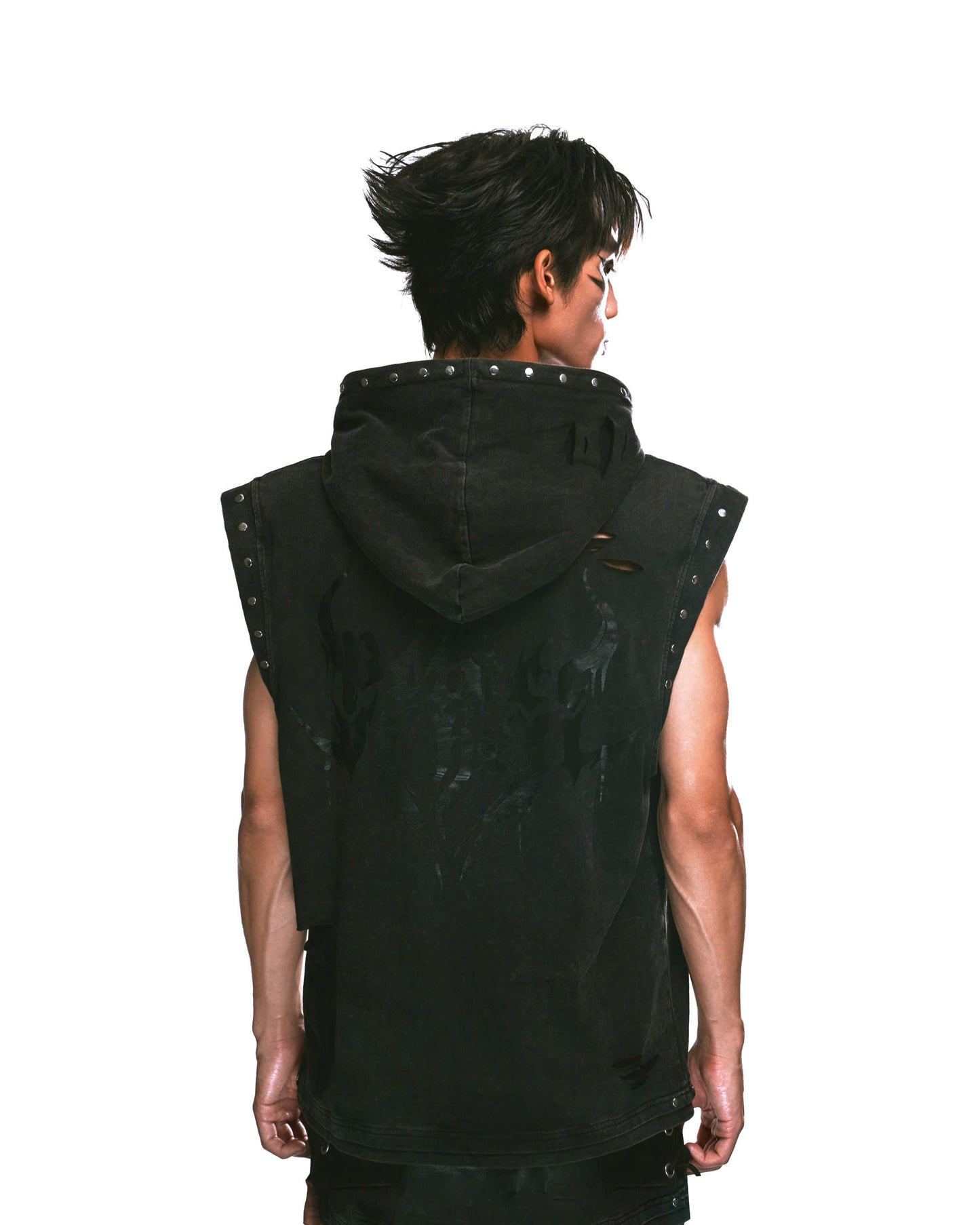 BLACK SAIYAN TANKTOP HOODIE