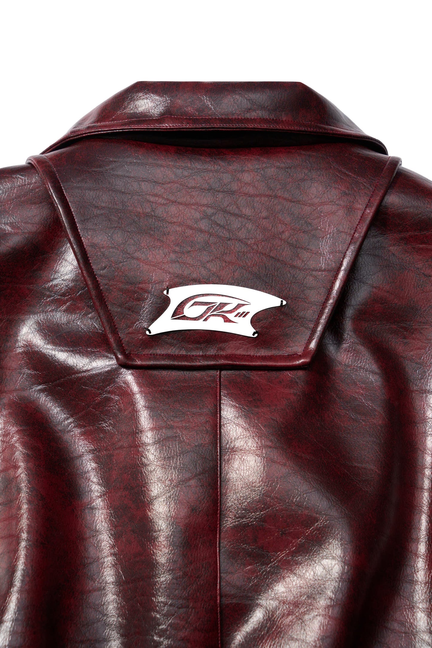 OVERSIZED LEATHER BOMBER JACKET (Red)