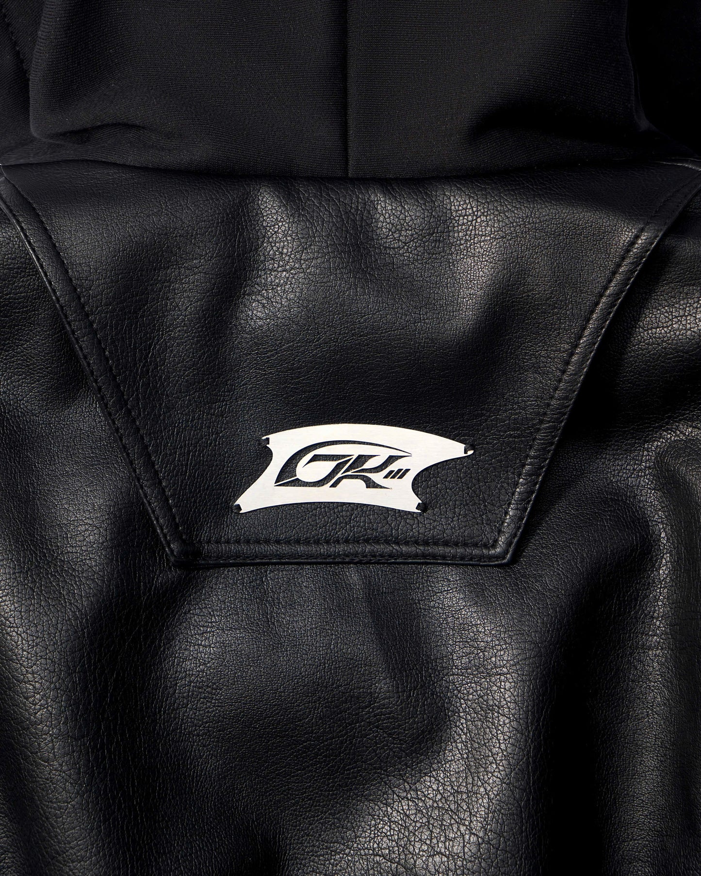 OVERSIZED HOODED LEATHER BOMBER JACKET