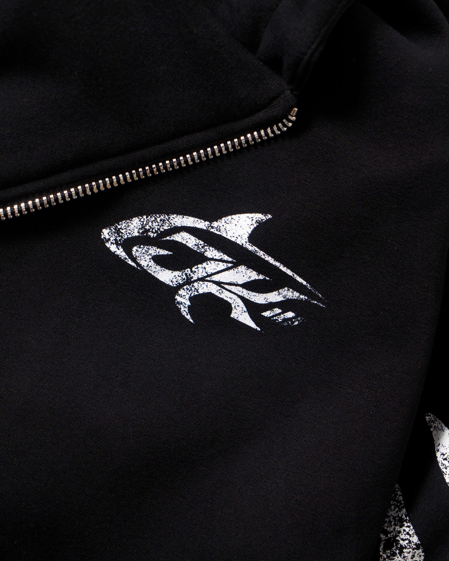 ZIP-UP BLACK HOODIE