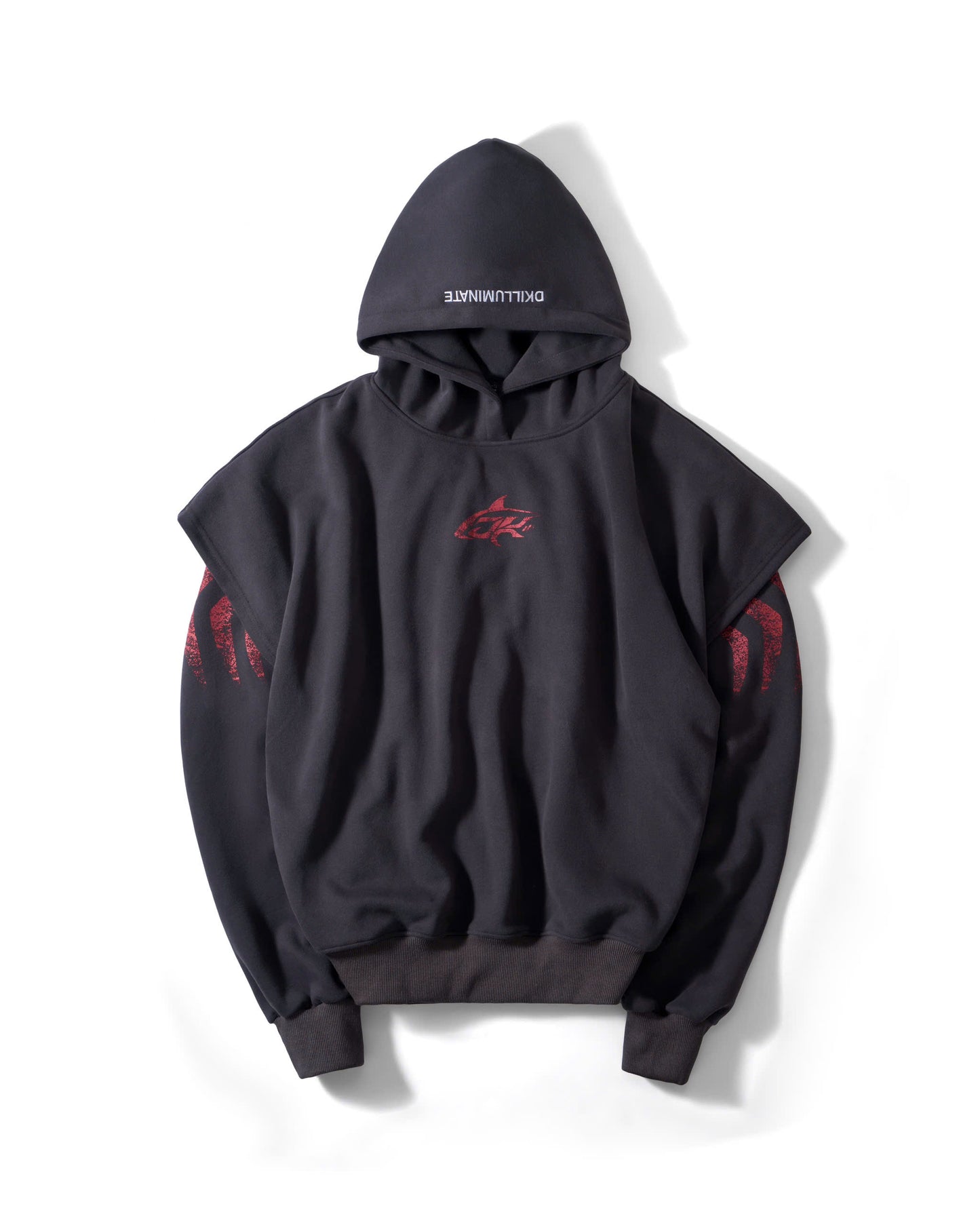 DOUBLE LAYER GREY HOODIE