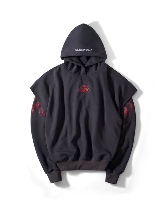 DOUBLE LAYER GREY HOODIE